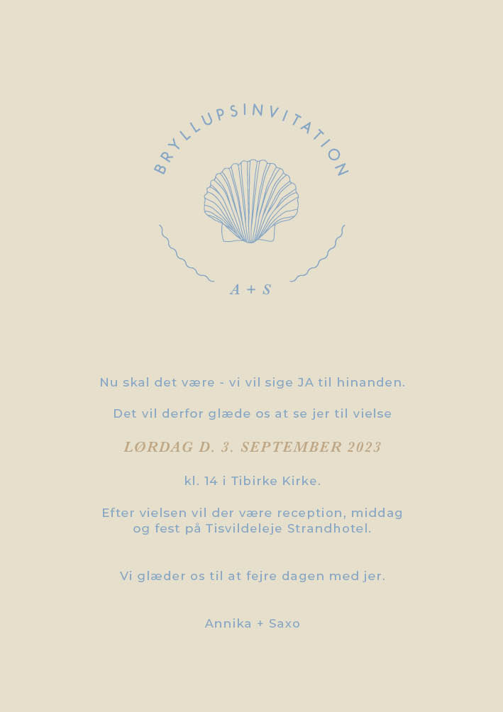 Invitationer - Annika & Saxo Bryllupsinvitation